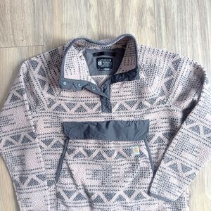 Carhartt Pink and Gray Patterned Fleece relaxed fit